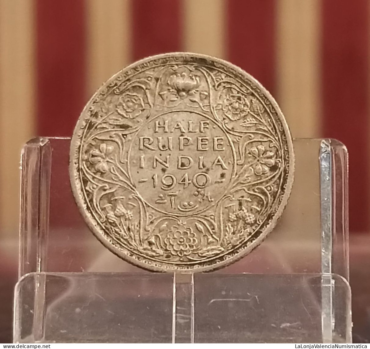 India Británica George VI - 1/2 Rupee 1940 Km 550a Plata - Inde