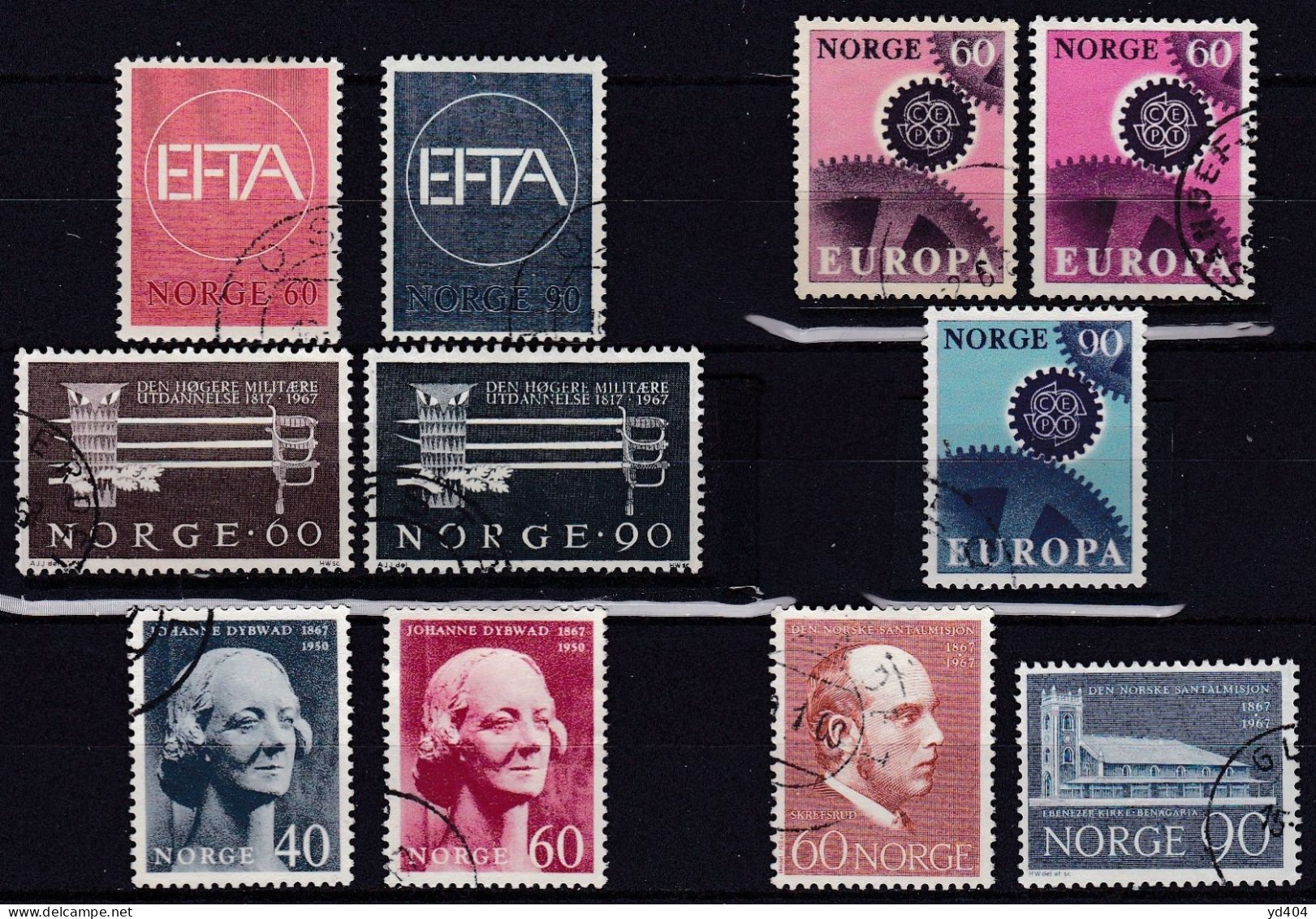 NO080 – NORVEGE - NORWAY – 1967 – FULL YEAR SET – Y&T # 505/14 USED 12,50 € - Oblitérés