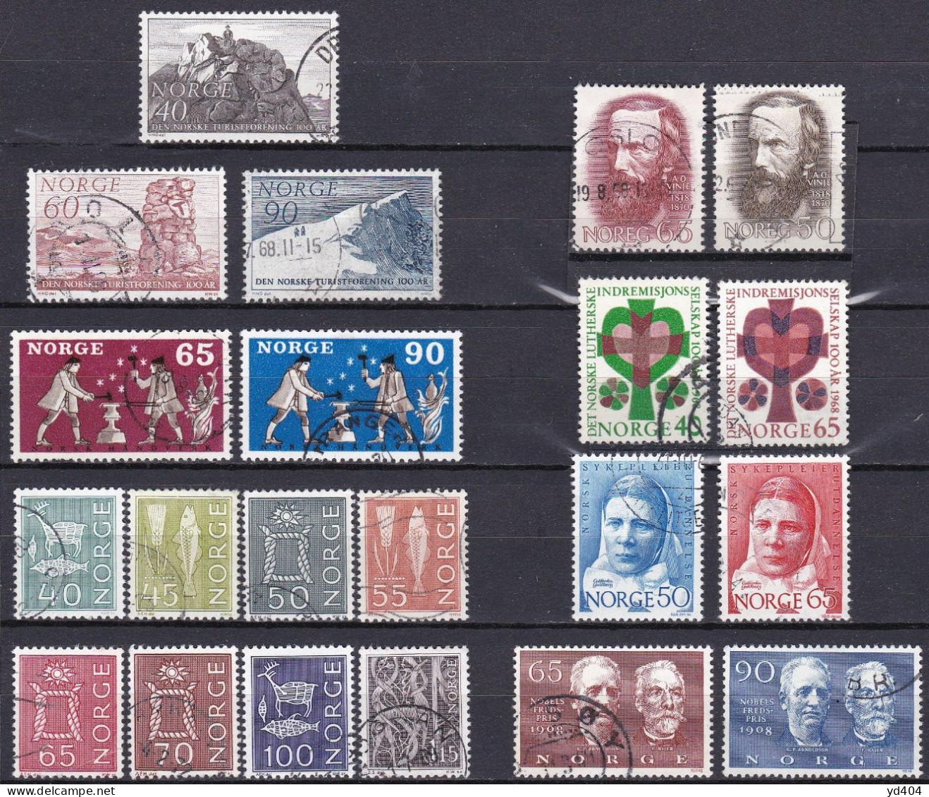 NO081 – NORVEGE - NORWAY – 1968 – FULL YEAR SET – Y&T # 515/33 USED 17,50 € - Oblitérés