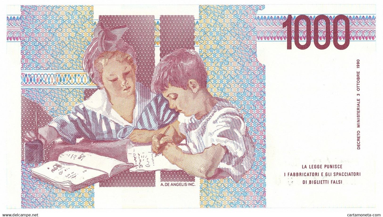 1000 LIRE MARIA MONTESSORI LETTERA E 18/12/1995 FDS - Other & Unclassified