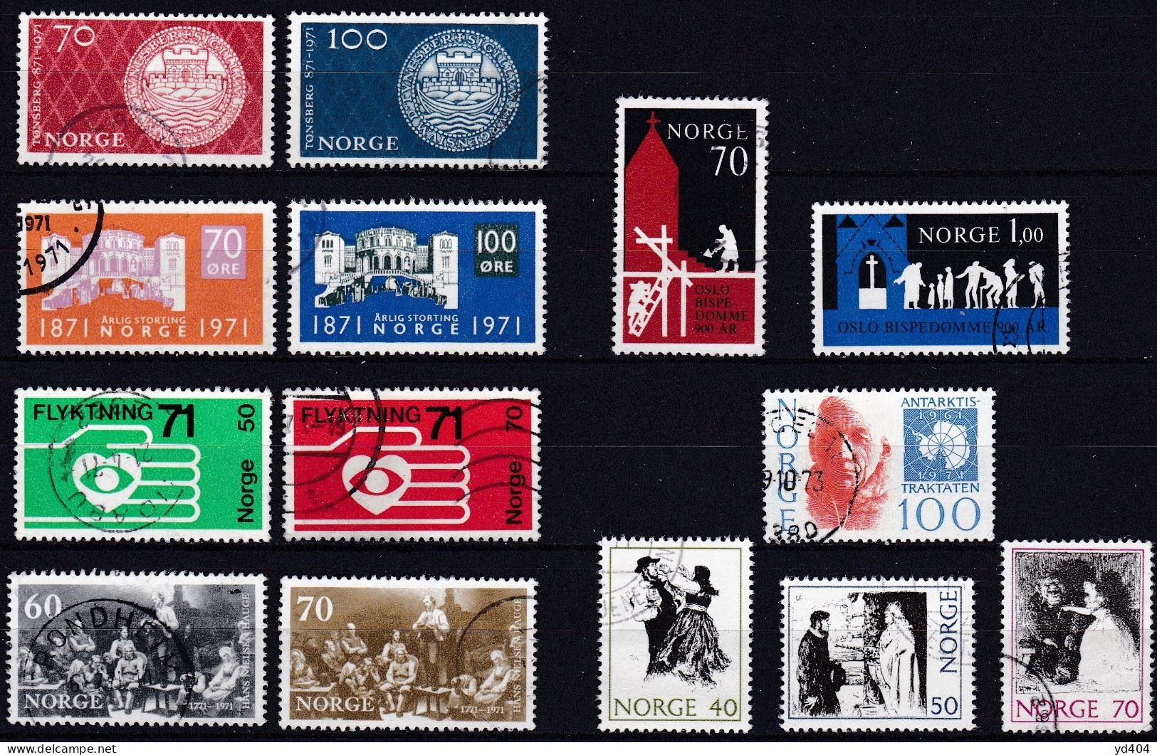 NO085 – NORVEGE - NORWAY – 1971 – FULL YEAR SET – Y&T # 575/88 USED 13 € - Gebraucht