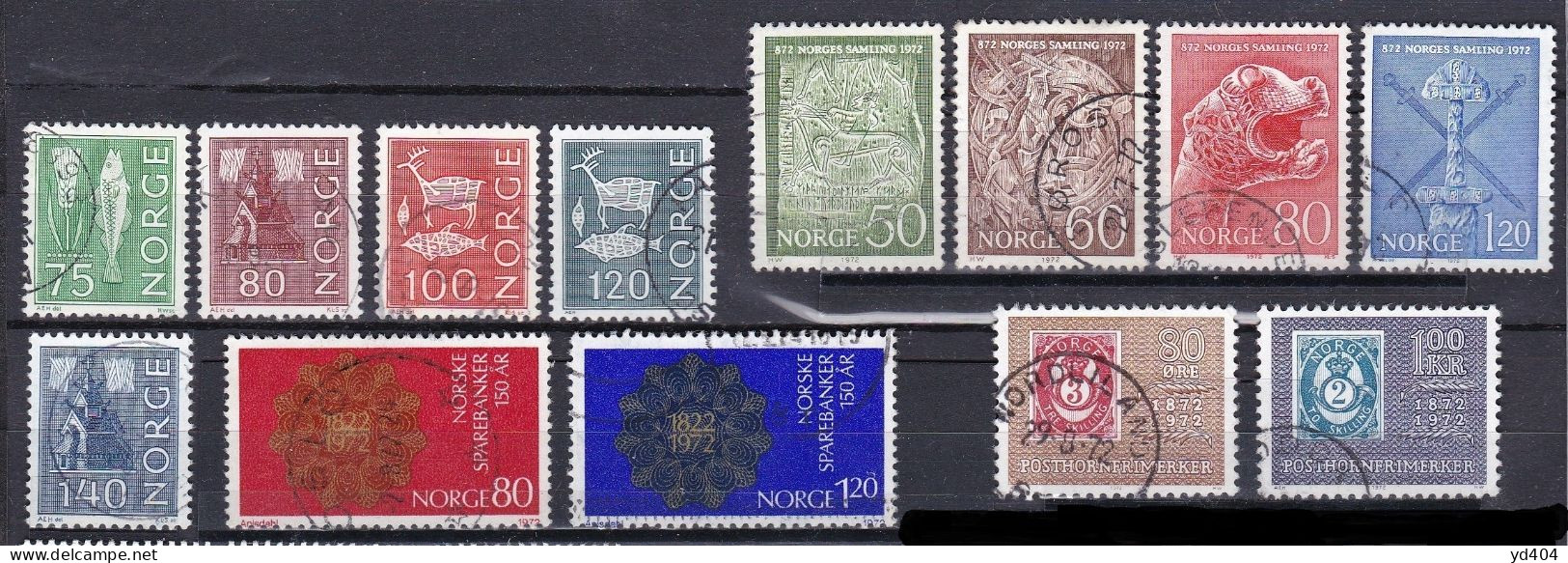 NO086 – NORVEGE - NORWAY – 1972 – FULL YEAR SET – Y&T # 589/613 USED 25 € - Used Stamps