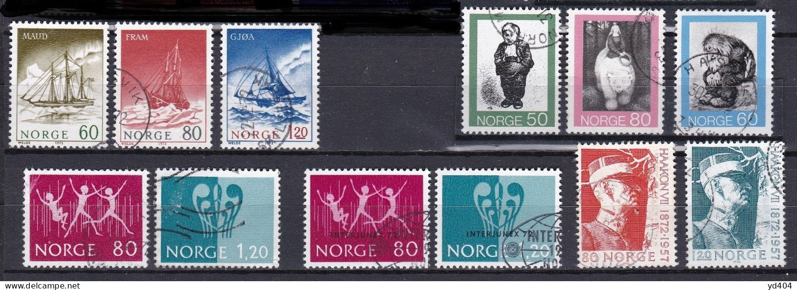 NO086 – NORVEGE - NORWAY – 1972 – FULL YEAR SET – Y&T # 589/613 USED 25 € - Usati