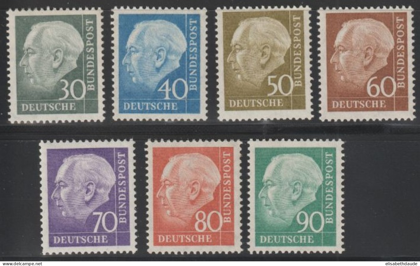 BRD - HEUSS 1957 - SERIE COMPLETE YVERT N°125A/128B ** MNH  - COTE = 55 EUR. - - Ungebraucht