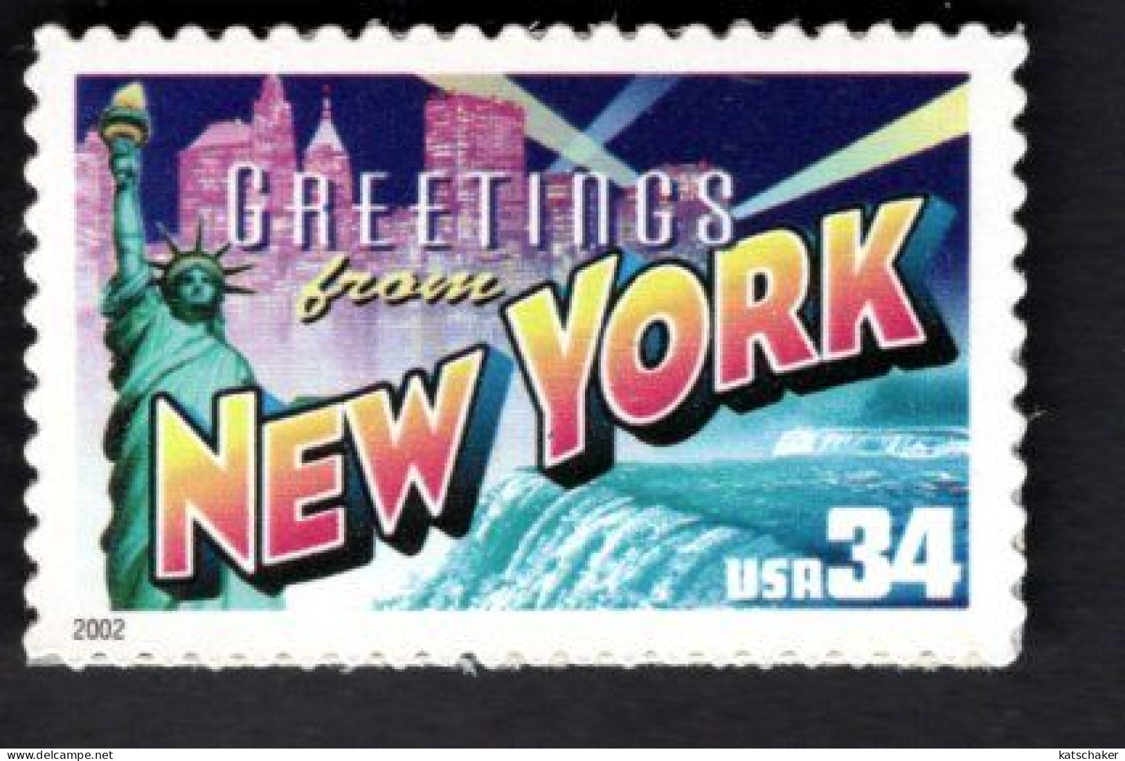 1938315816 2002 SCOTT 3592 (XX) POSTFRIS MINT NEVER HINGED  -  GREETINGS FROM AMERICA - NEW YORK - Nuovi