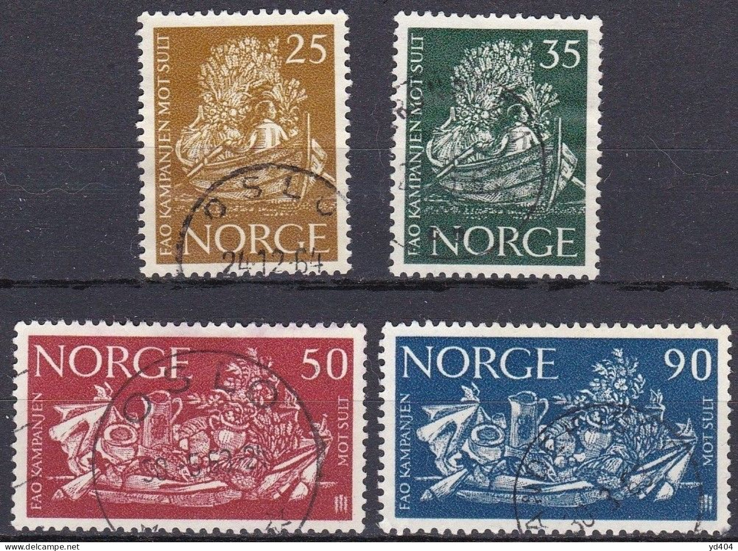 NO076 – NORVEGE - NORWAY – 1963 – FULL YEAR SET – Y&T # 450/68 USED 22,50 € - Oblitérés