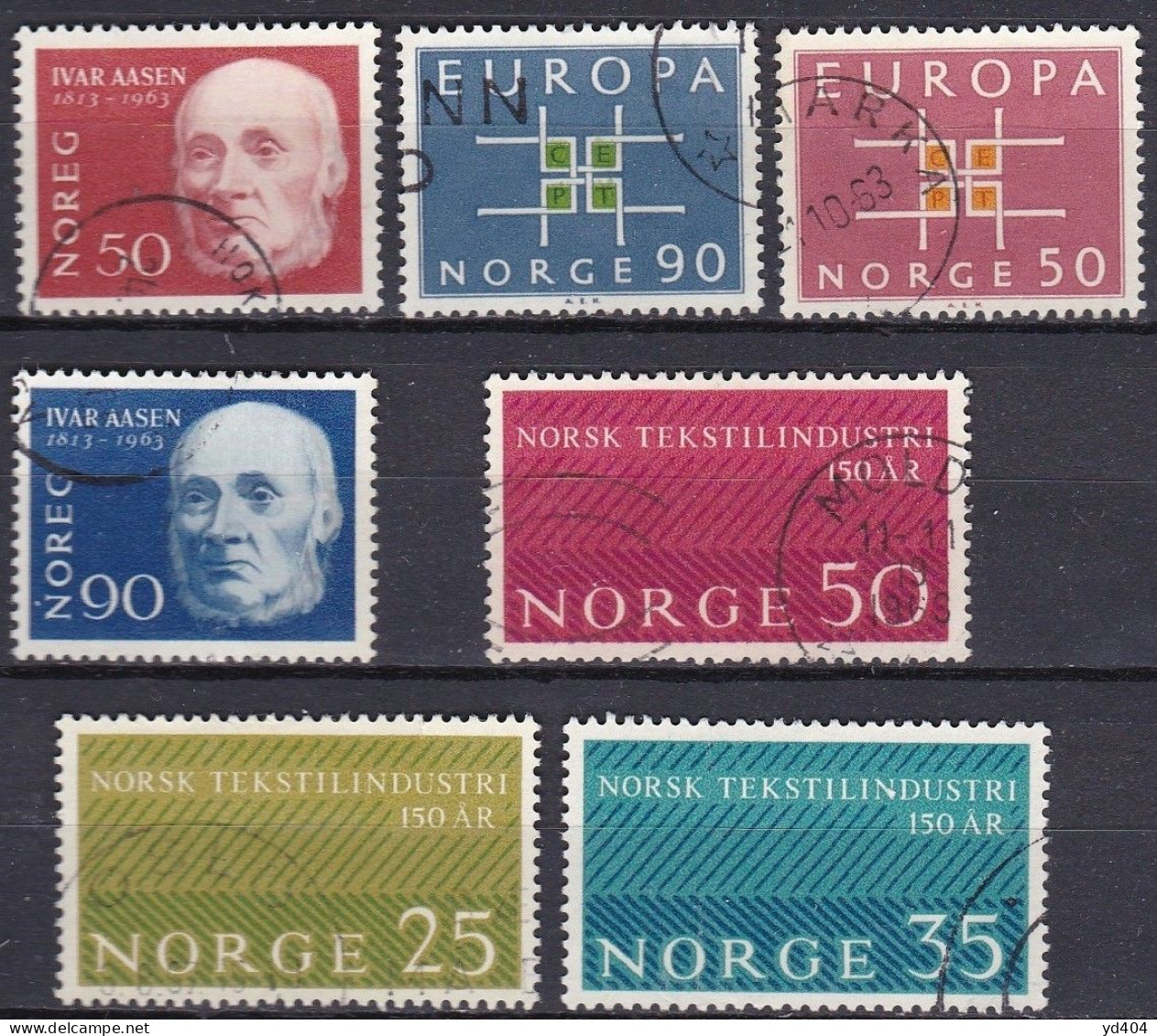 NO076 – NORVEGE - NORWAY – 1963 – FULL YEAR SET – Y&T # 450/68 USED 22,50 € - Oblitérés