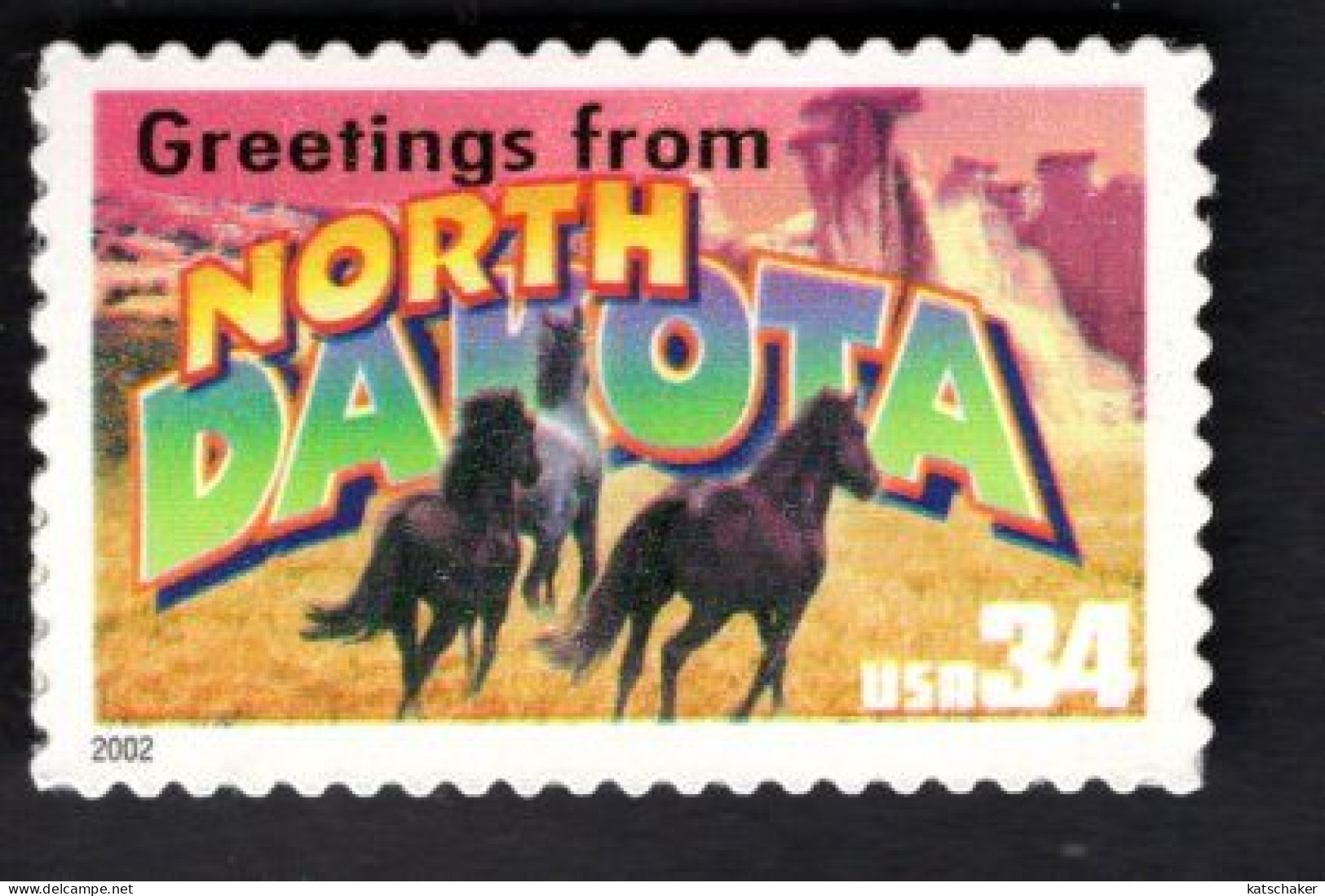 1938315990 2002 SCOTT 3594 (XX) POSTFRIS MINT NEVER HINGED  -  GREETINGS FROM AMERICA - NORTH DAKOTA - Neufs