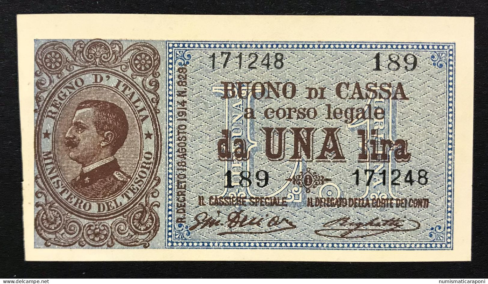 Vitt. Em. III° Buono Di Cassa 1 Lira 28 12 1917 Fds   LOTTO 2305 - Regno D'Italia – 1 Lire