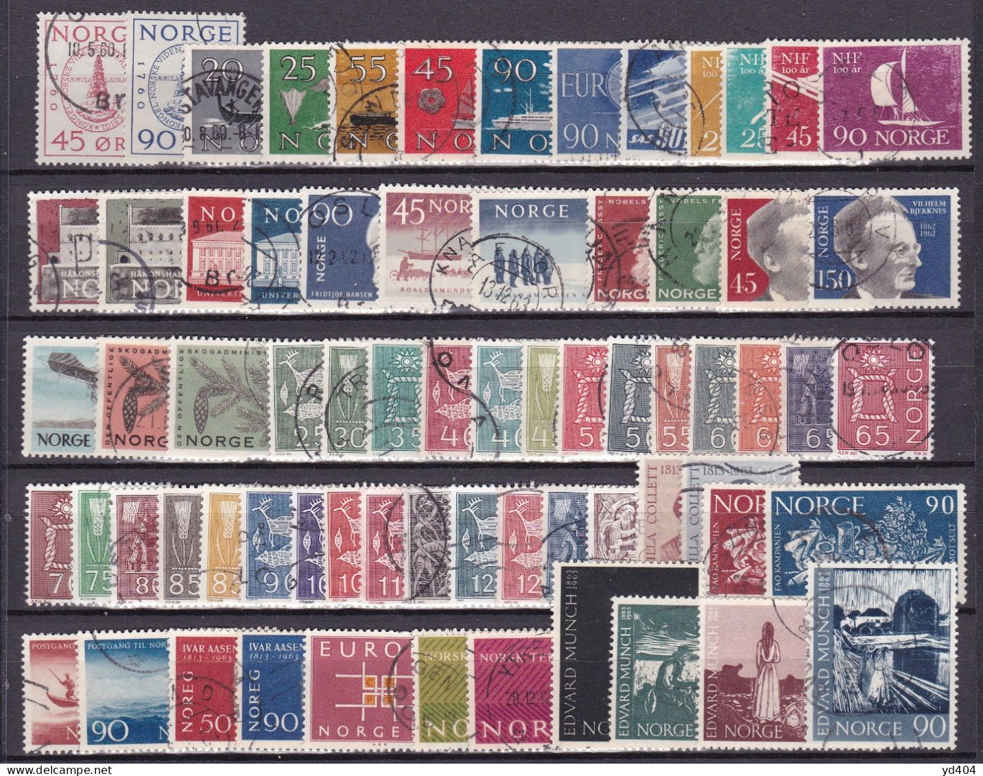 NO076B – NORVEGE - NORWAY – 1960-63 – FINE USED LOT – SG # 497-563 USED 71 € - Oblitérés