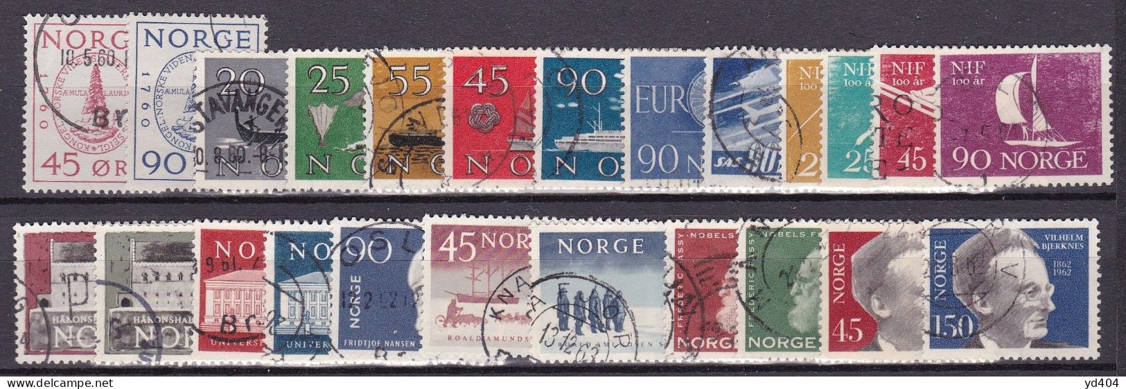 NO076B – NORVEGE - NORWAY – 1960-63 – FINE USED LOT – SG # 497-563 USED 71 € - Oblitérés