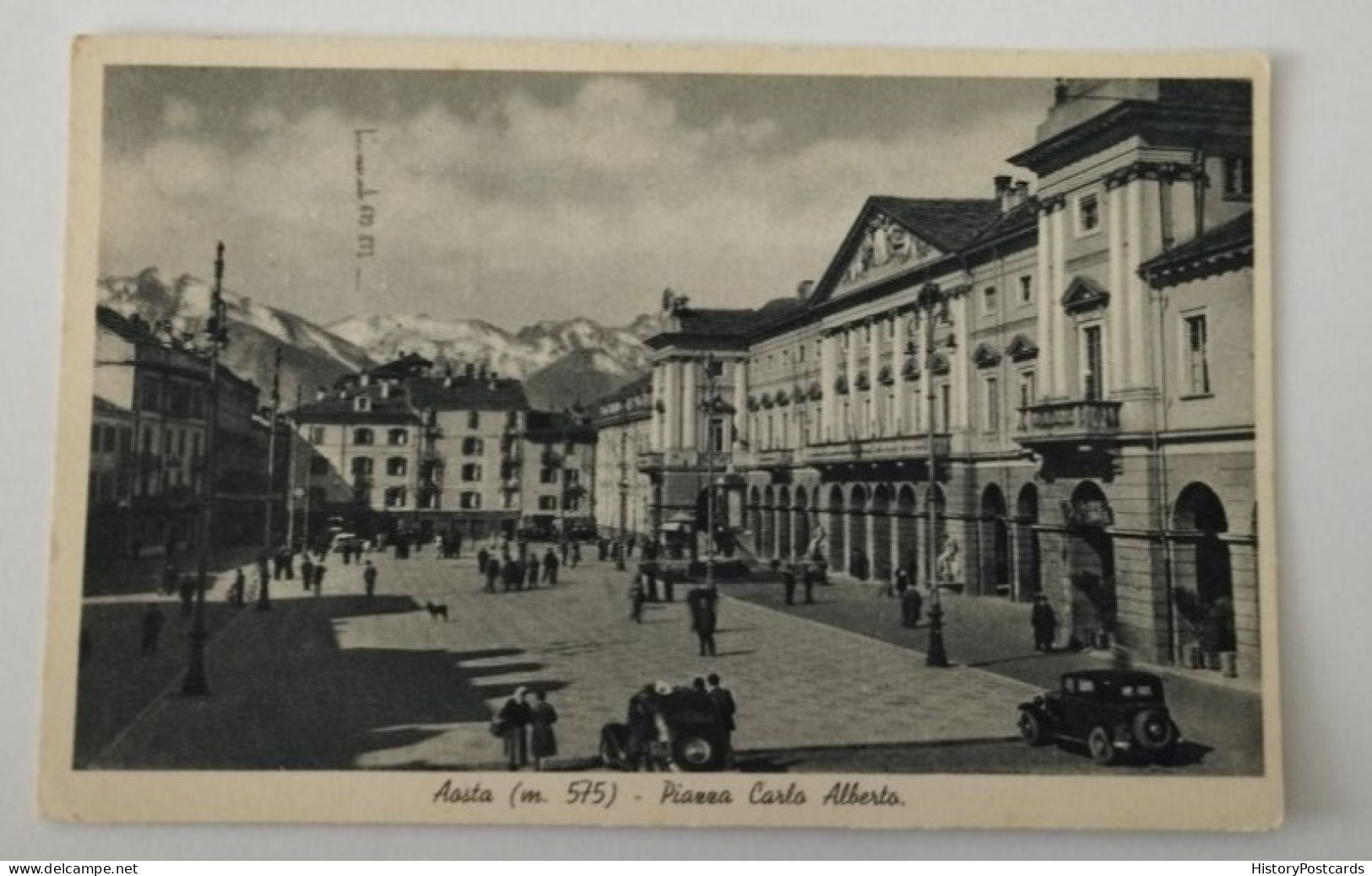 Aosta, Piazza Carlo Alberto, Alte Autos, 1935 - Aosta