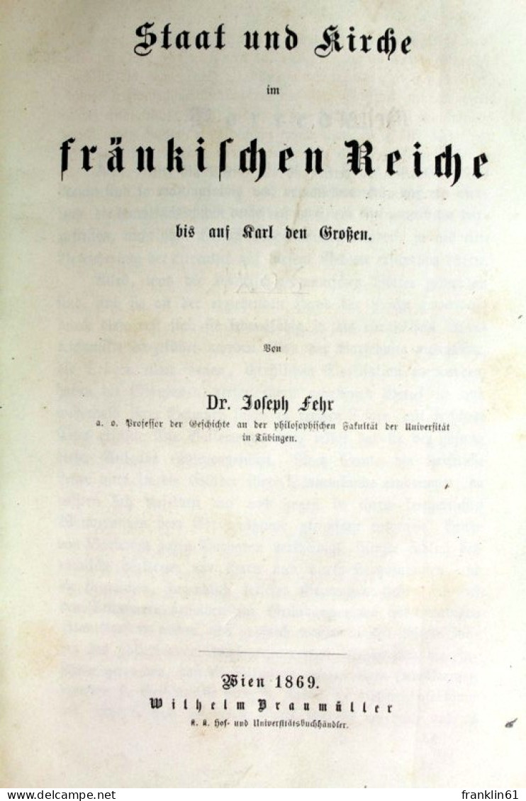 Staat Und Kirche Im Fränkischen Reiche Bis Auf Karl Den Großen. - 4. 1789-1914