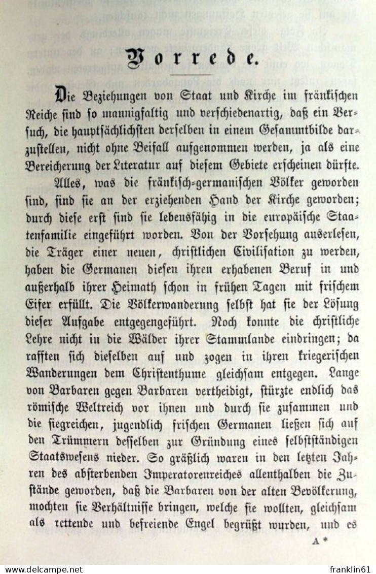 Staat Und Kirche Im Fränkischen Reiche Bis Auf Karl Den Großen. - 4. 1789-1914