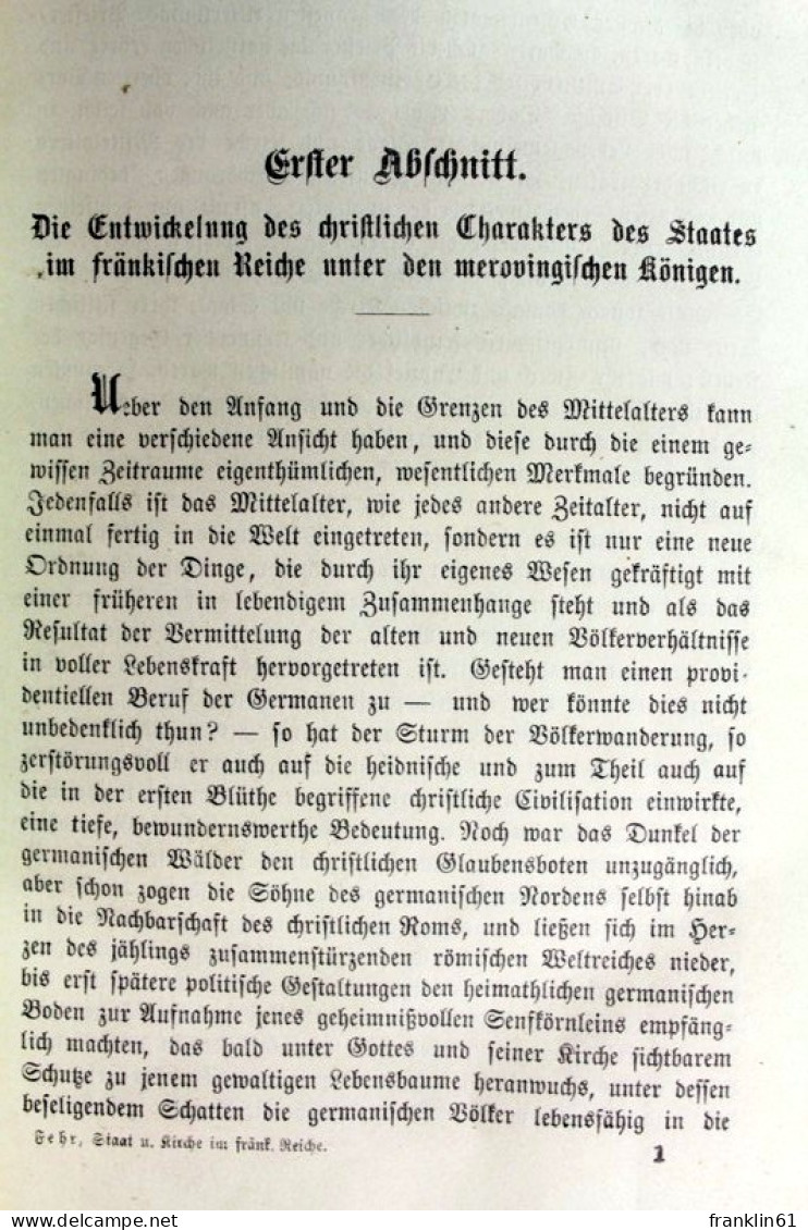 Staat Und Kirche Im Fränkischen Reiche Bis Auf Karl Den Großen. - 4. 1789-1914