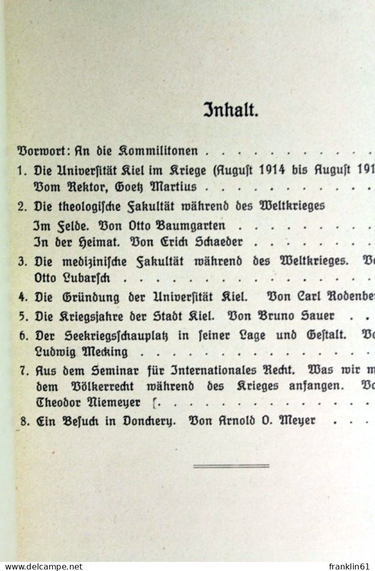 Gruß Der Universität Kiel An Ihre Kommilitonen Im Felde - 5. Guerres Mondiales