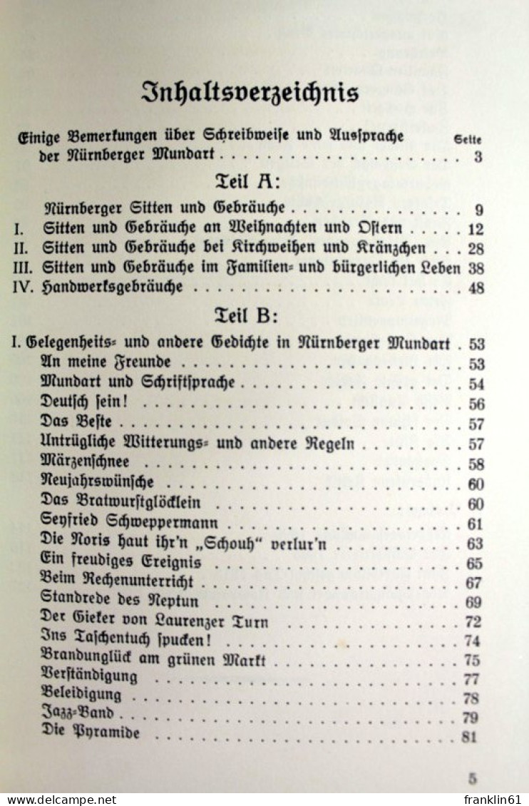 Schmeckasträußla.  Gabe Eines Alten Nürnbergers. - Gedichten En Essays