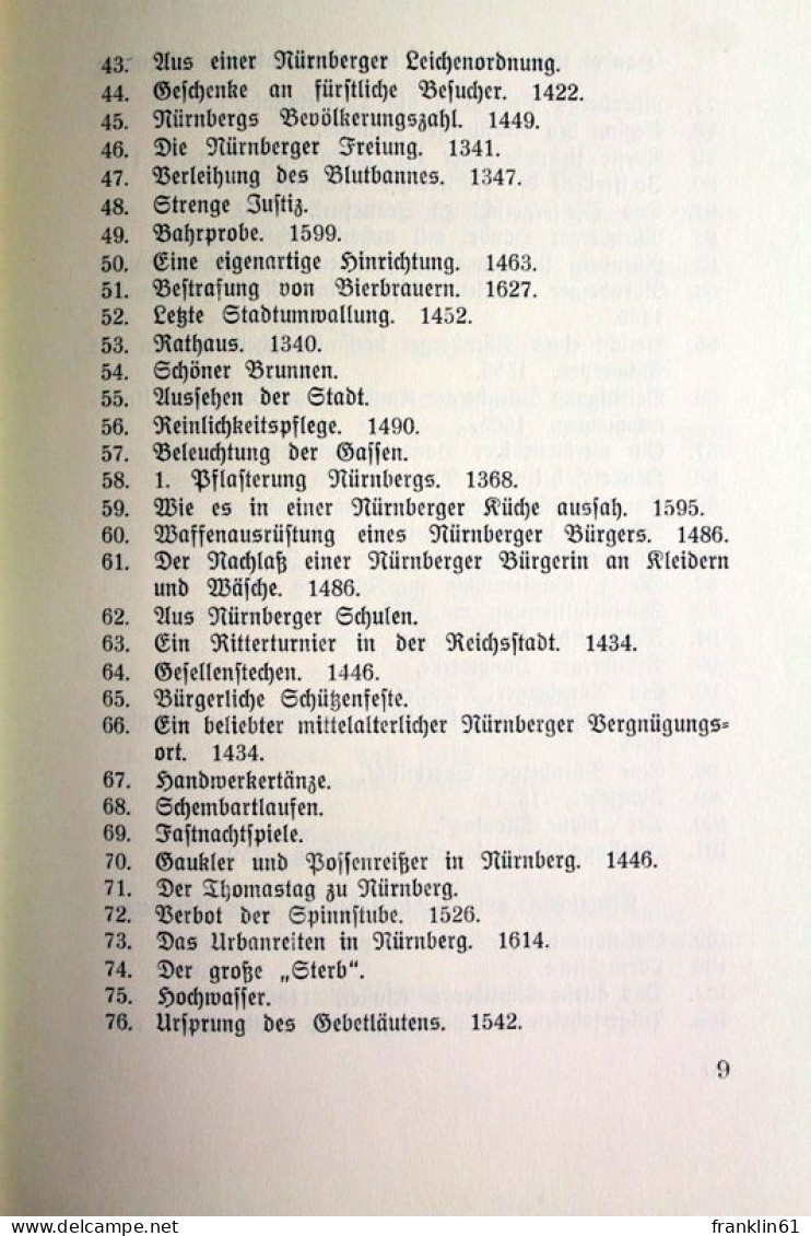 Quellen Zur Geschichte Der Stadt Nürnberg. - 4. 1789-1914
