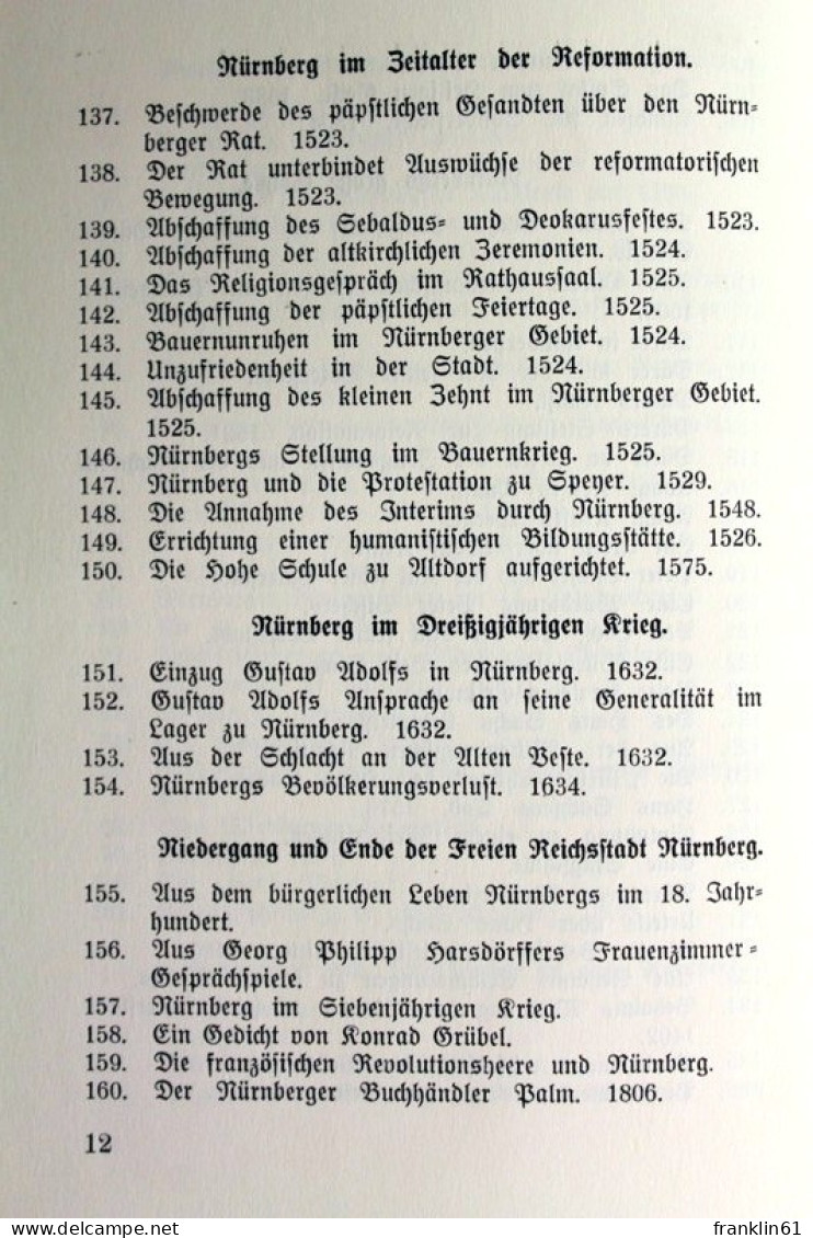 Quellen Zur Geschichte Der Stadt Nürnberg. - 4. 1789-1914