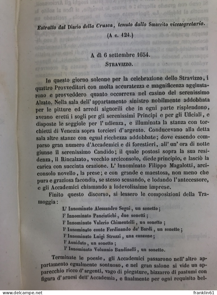 Scherzi Poetici Di Lorenzo Panciatichi. - Gedichten En Essays