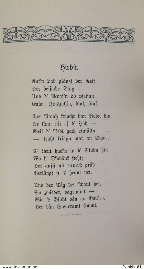 Wias Mar Einfällt. Steirische Gsangln. - Poesia