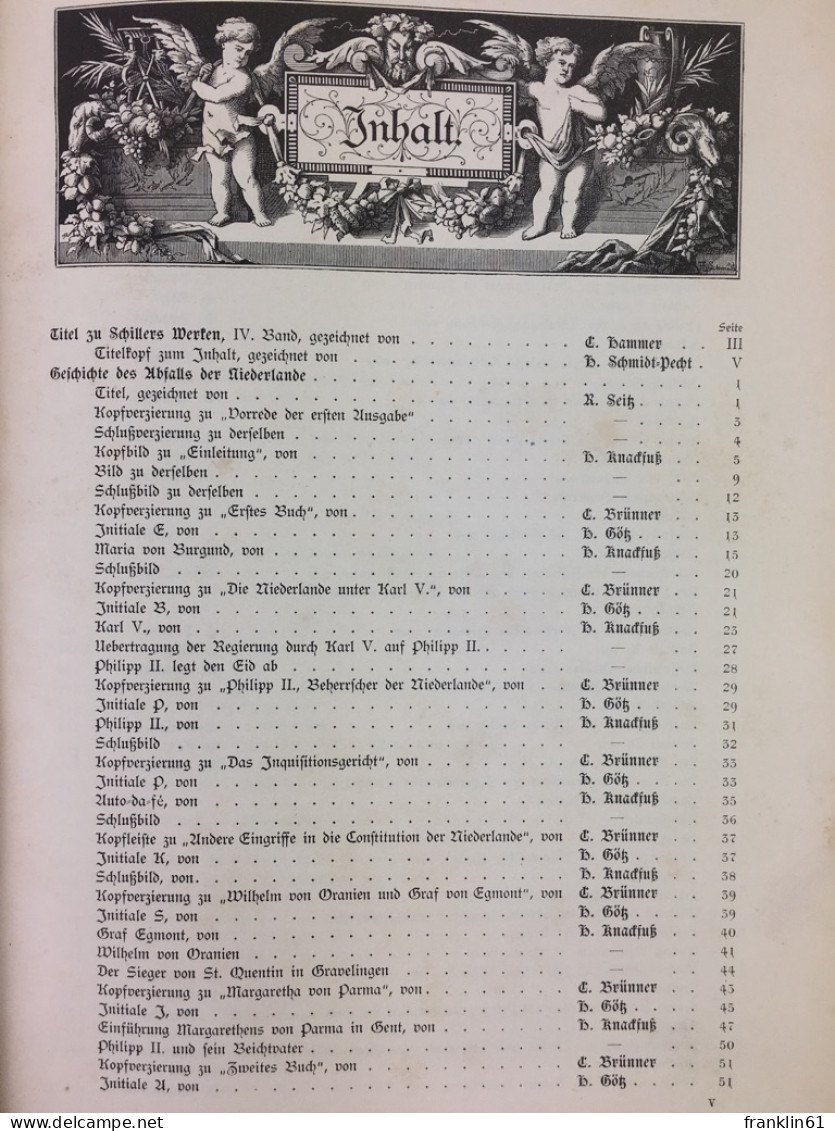 Schillers Werke. Illustriert Von Ersten Deutschen Künstlern. Vierter Band. - Gedichten En Essays