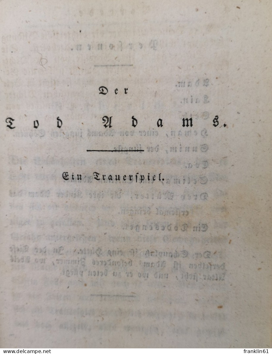 Klopstocks Sämmtliche Werke. Achter Band. Der Tod Adams. Hermanns Schlacht. - Gedichten En Essays