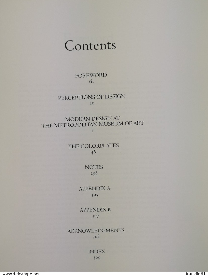Modern Design In The Metropolitan Museum Of Art 1890 -1990. - Architectuur