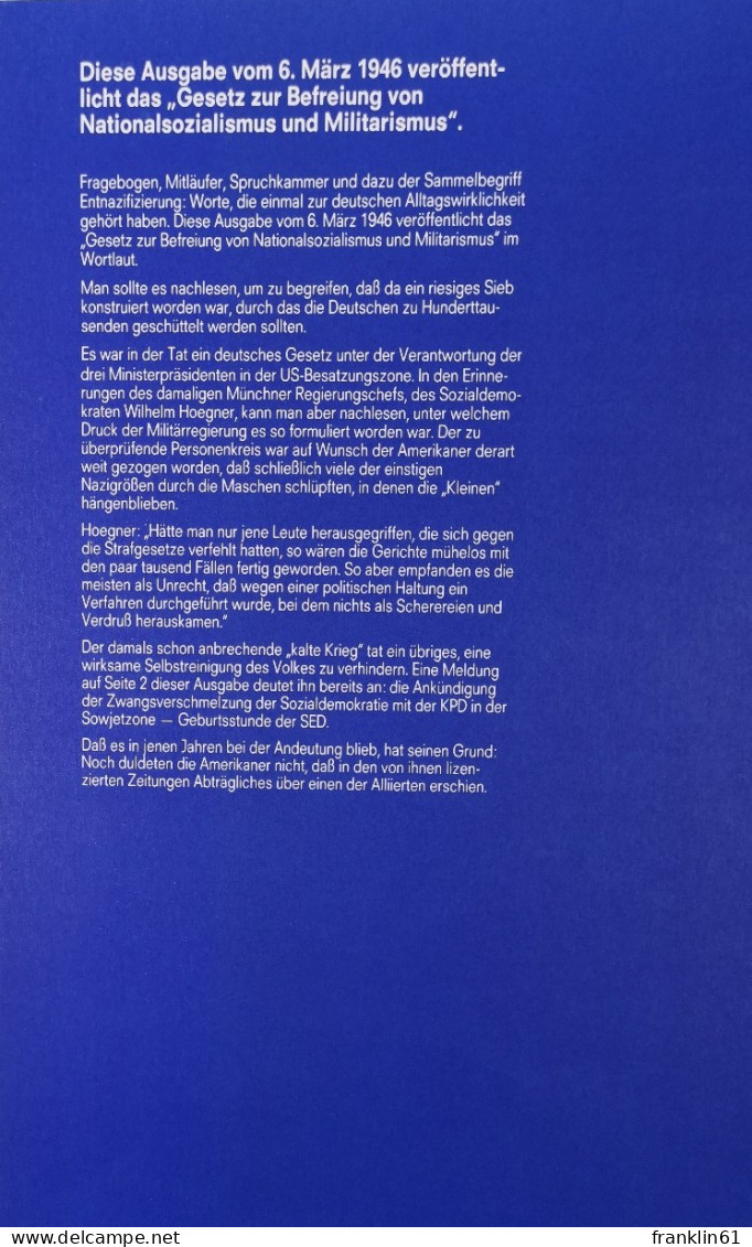 Nürnberger Nachrichten. 2. Jahrgang. Nummer 19. Mittwoch, 6.März 1946. - Other & Unclassified