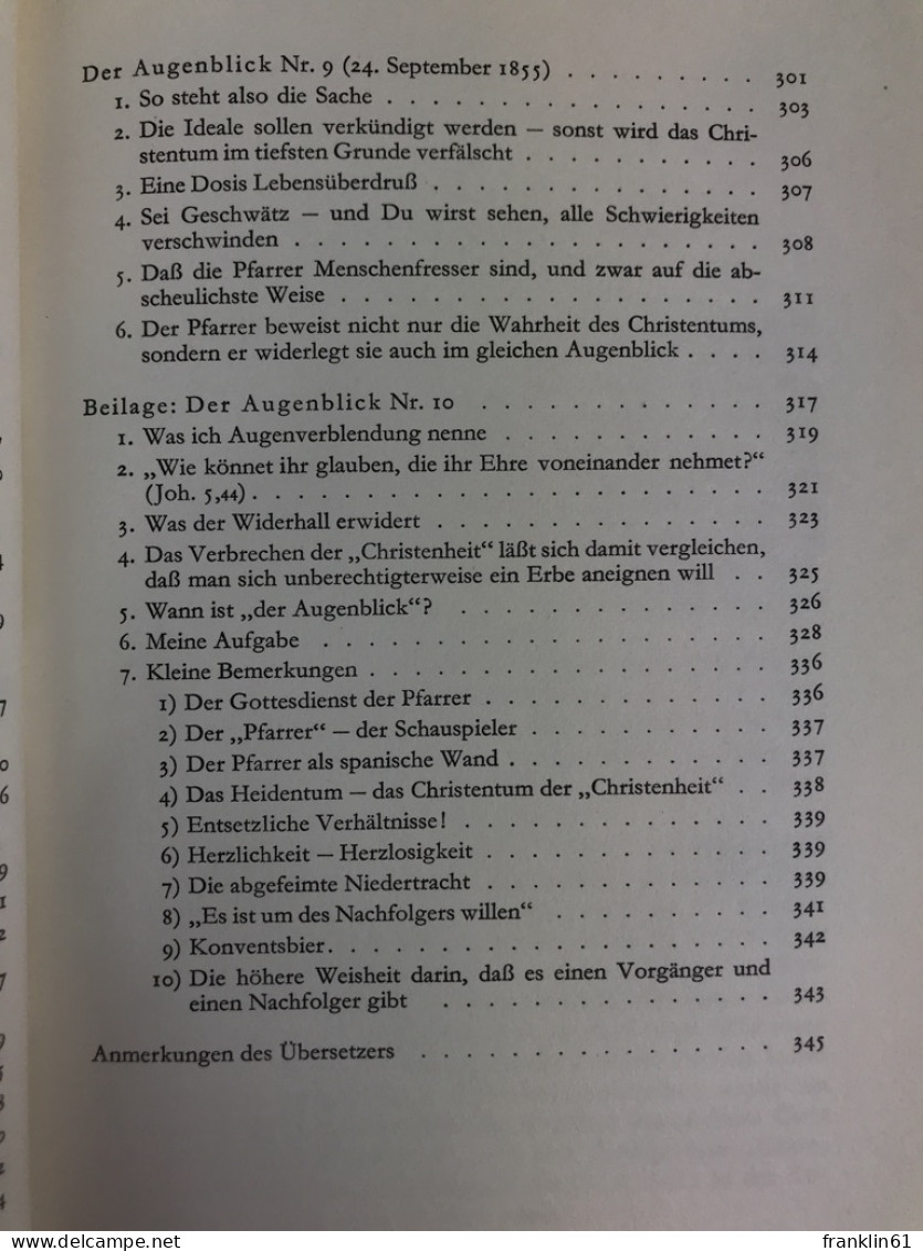 Der Augenblick : Aufsätze u. Schriften d. letzten Streits.