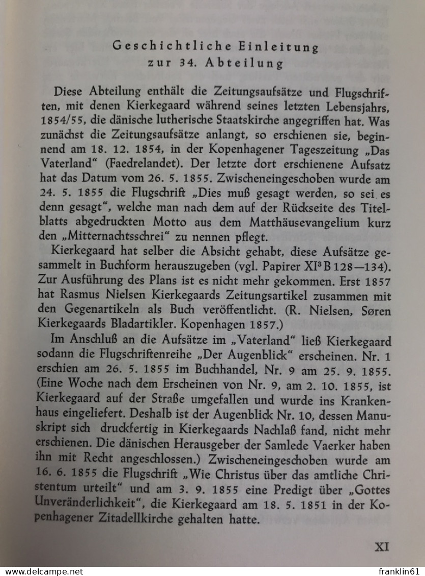 Der Augenblick : Aufsätze u. Schriften d. letzten Streits.