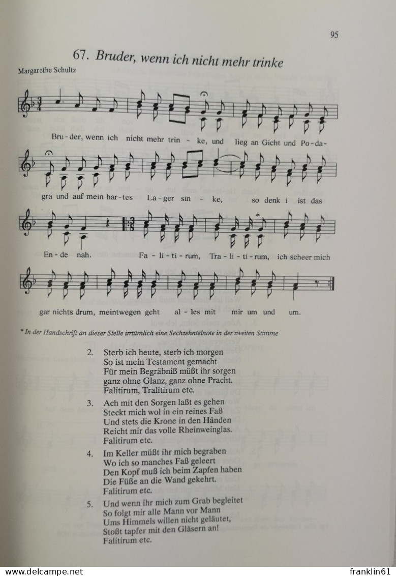 Franz Wilhelm Von Ditfurth - Literat Und Liedersammler. Band III:  Die Lieder Des Nachlasses, Teil 1. - Musik