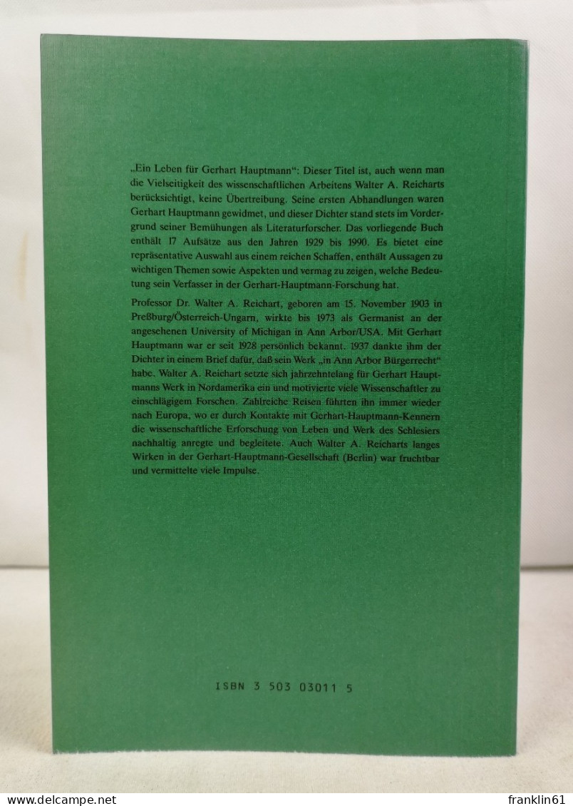 Ein Leben Für Gerhart Hauptmann : Aufsätze Aus Den Jahren 1929 - 1990. - Théâtre & Danse