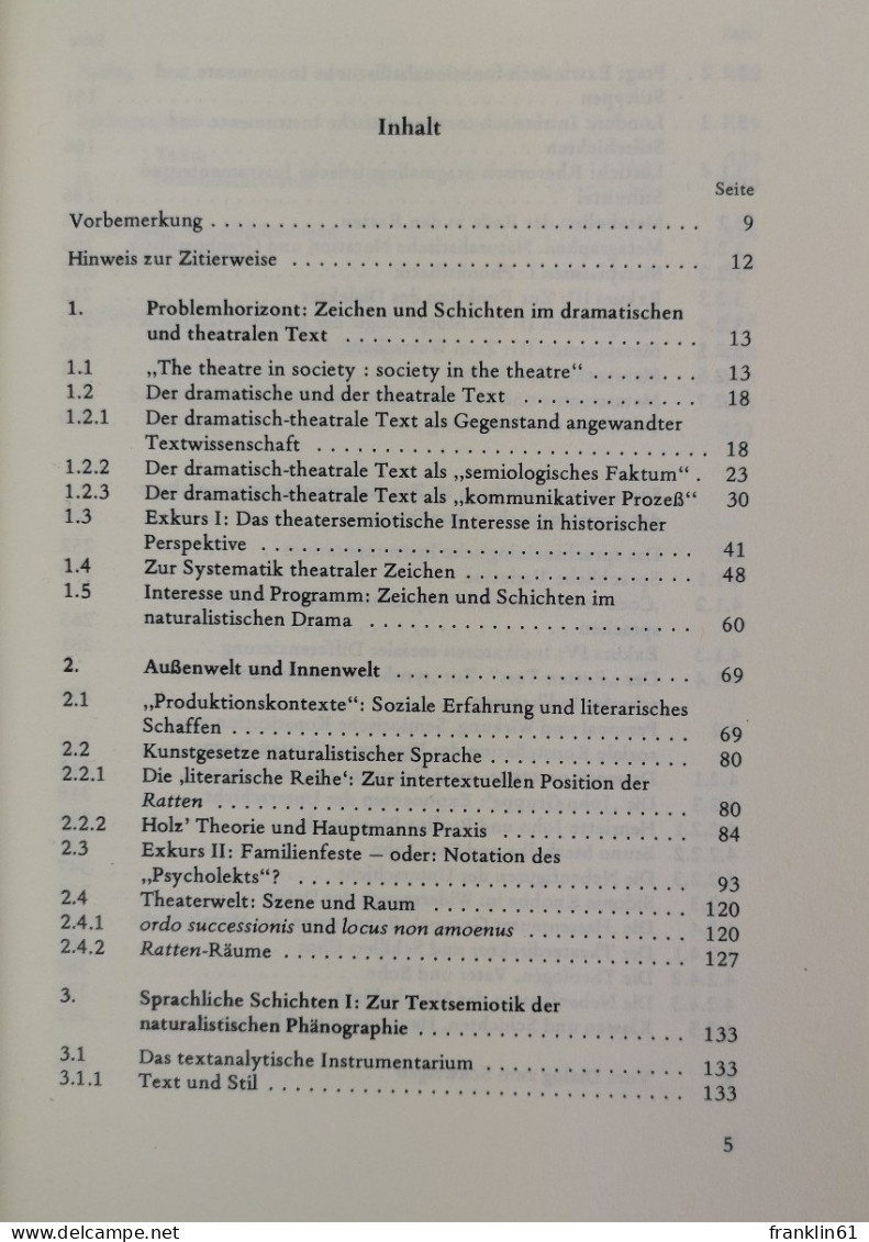 II. Zeichen Und Schichten In Drama Und Theater: Gerhart Hauptmanns Ratten. - Théâtre & Danse