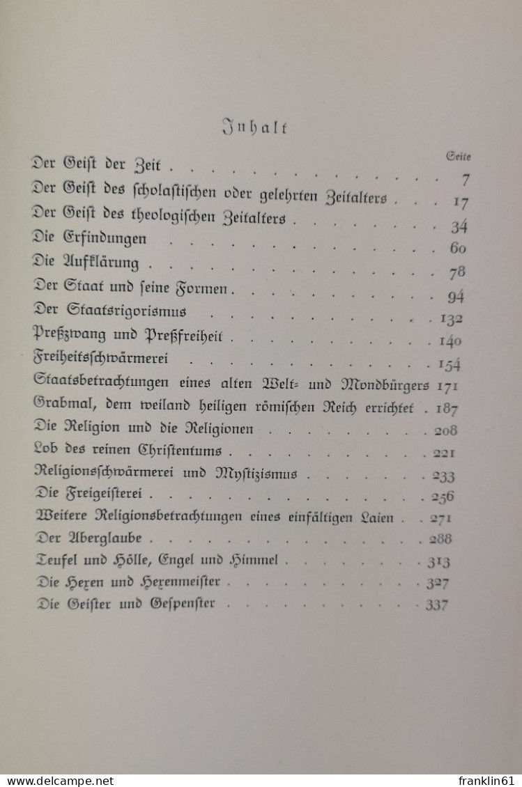 Demokritos Oder Hinterlassene Papiere Eines Lachenden Philosophen. - Gedichten En Essays