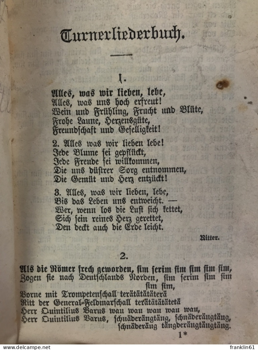 Turnerliederbuch Für Fahrt Und Fest, Rast Und Reigen - Music