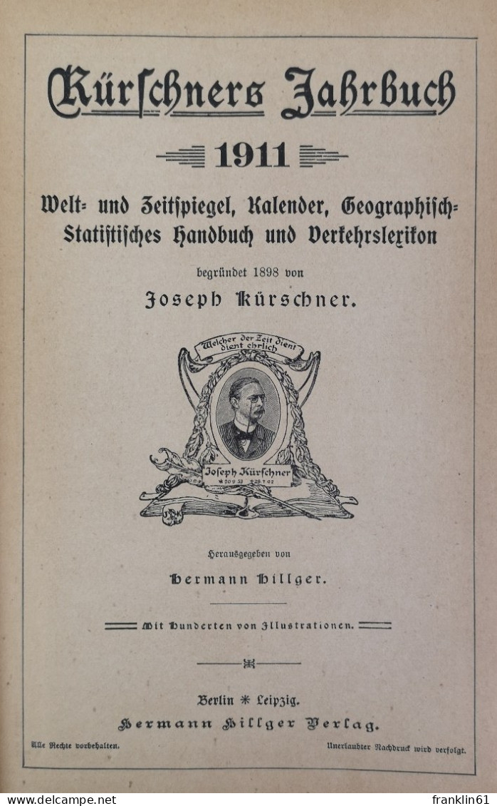 Kürschners Jahrbuch 1911. - Lexiques