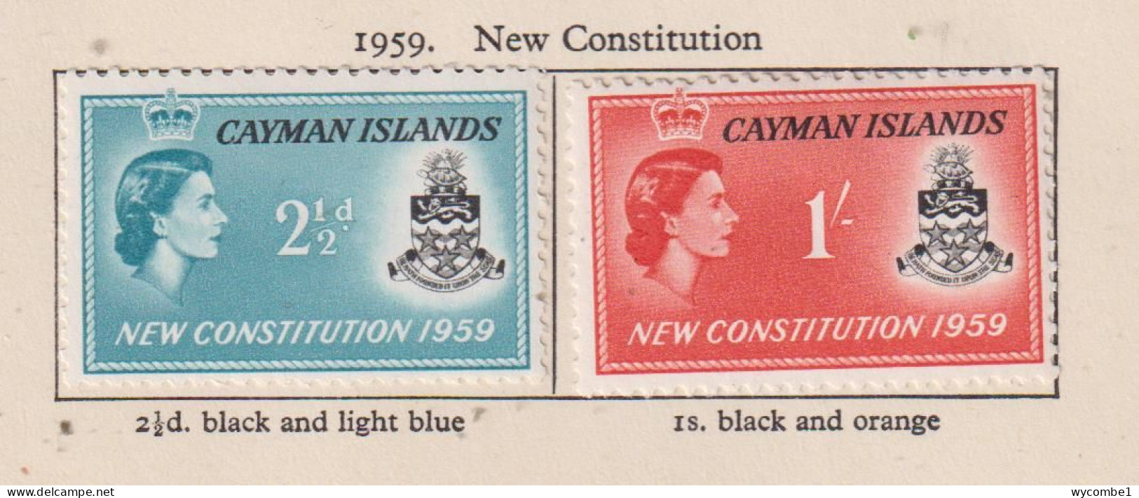 CAYMAN ISLANDS  - 1959 Elizabeth II New Constitution Set Hinged Mint As Scan - Cayman Islands