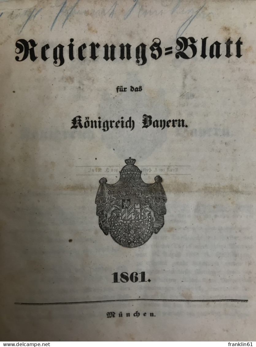 Regierungs-Blatt Für Das Königreich Bayern 1861. - 4. 1789-1914