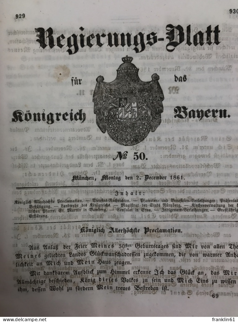 Regierungs-Blatt für das Königreich Bayern 1861.