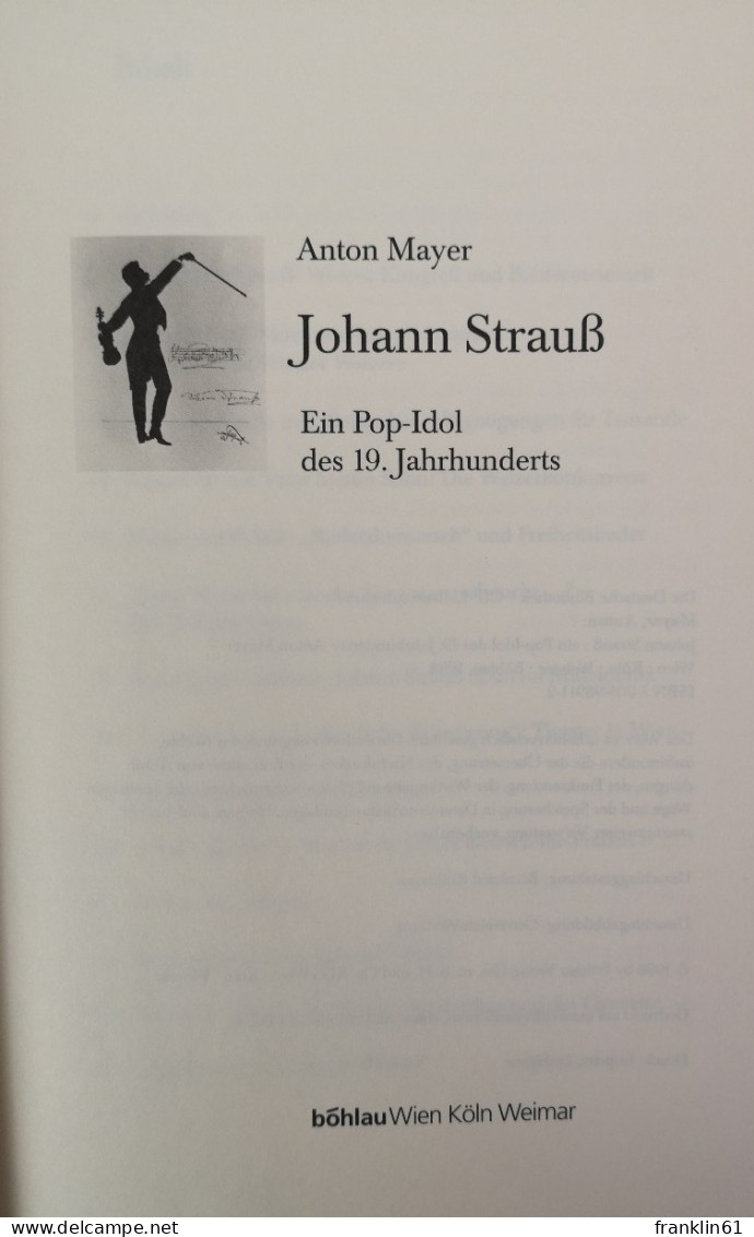 Johann Strauß. Ein Pop-Idol Des 19. Jahrhunderts. - Biografía & Memorias