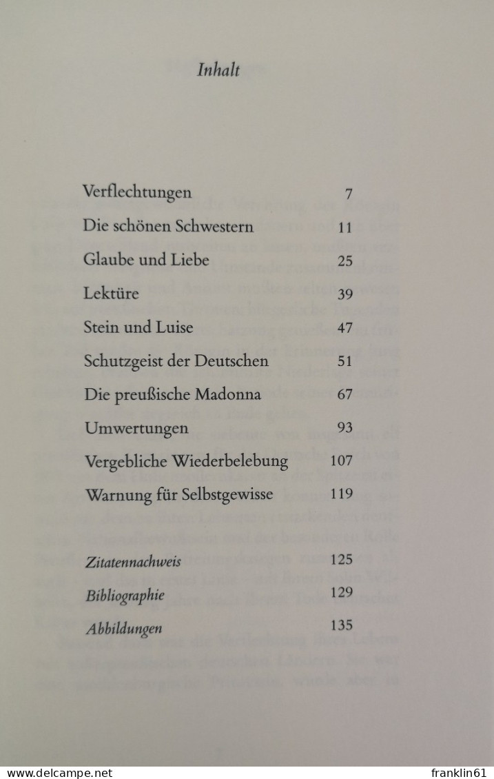 Preußens Luise. Vom Entstehen Und Vergehen Einer Legende. - Gedichten En Essays