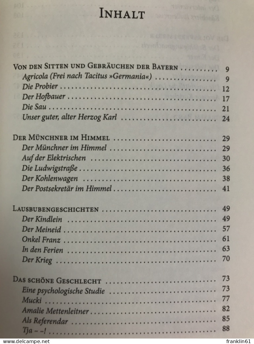 Der Münchner Im Himmel : Satiren Und Humoresken. - Poems & Essays