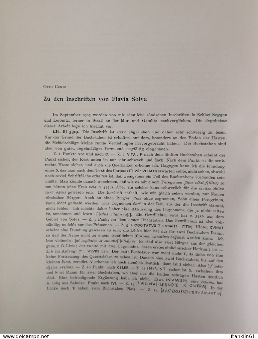 Jahrbuch Für Altertumskunde. Erster Band 1907. Heft 1-3. - 4. 1789-1914