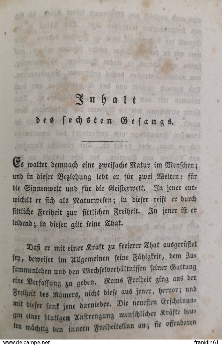 Urania. Ein Gedicht In Sechs Gesängen. - Gedichten En Essays