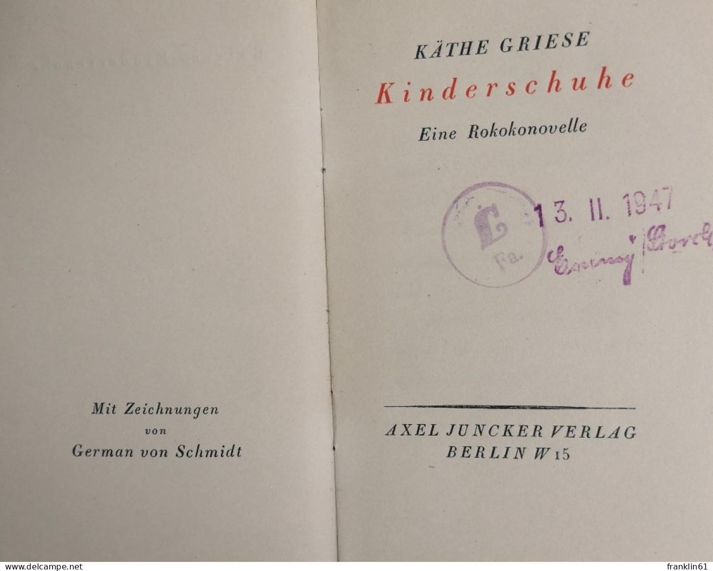 Kinderschuhe. Eine Rokokonovelle. - Poems & Essays