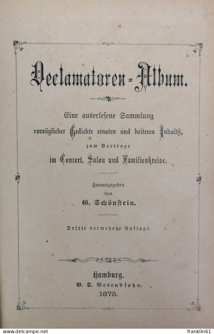 Declamatoren-Album. - Gedichten En Essays