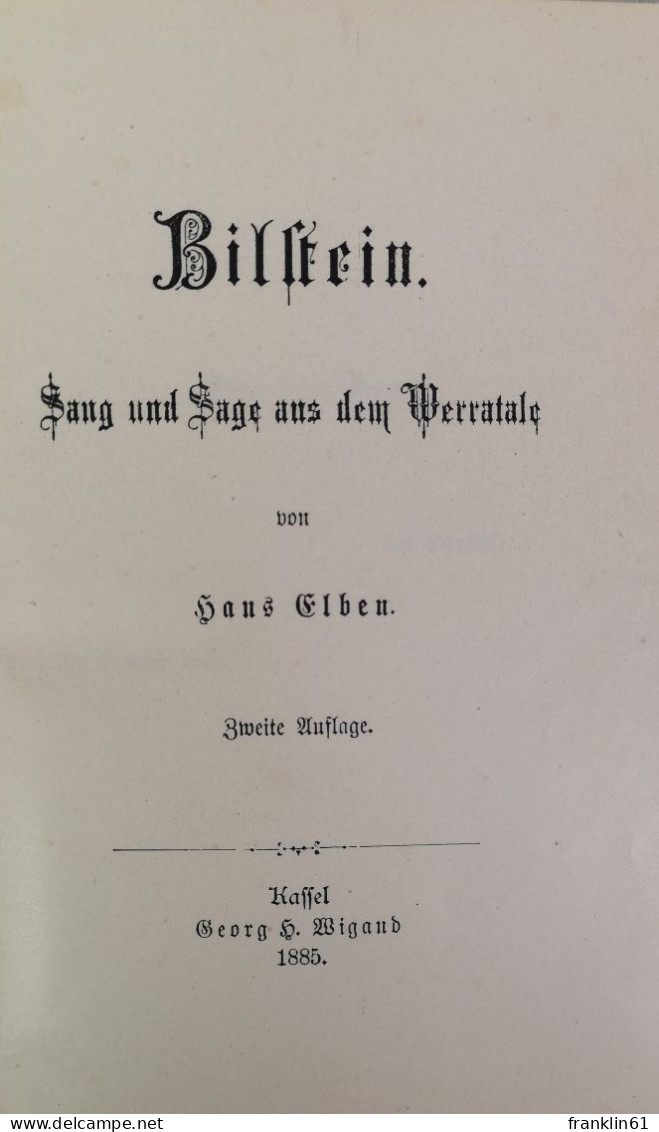 Bilstein. Sang Und Sage Aus Dem Werratale. - Poems & Essays