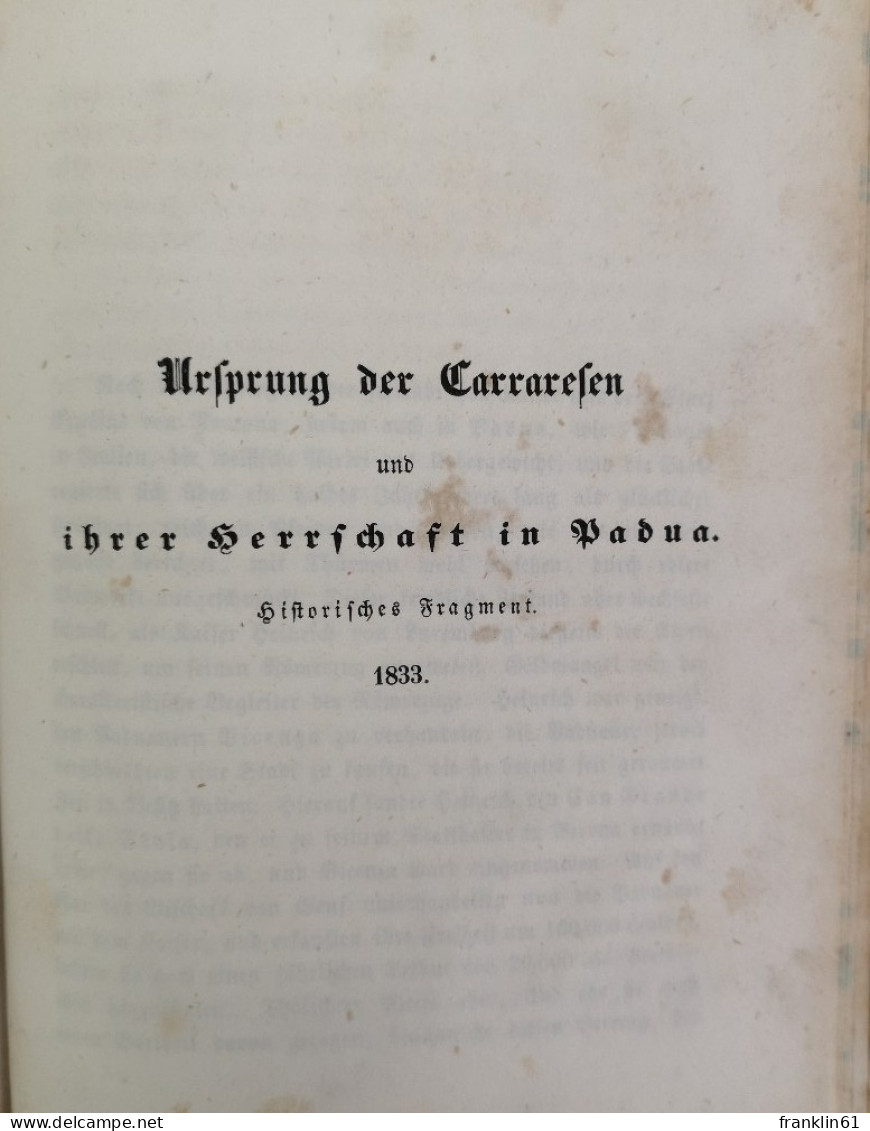 Gesammelte Werke des Grafen August von Platen. Theater als Nationalinstitut 1825.