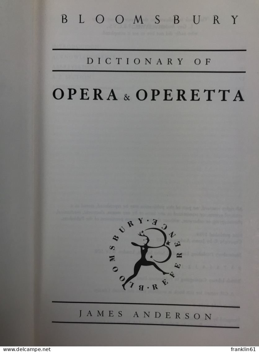 Bloomsbury Dictionary Of Opera And Operetta - Musik